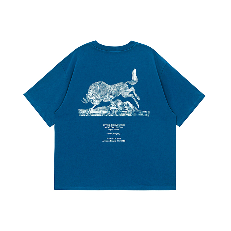 오버사이즈 티셔츠 - 크레타의 황소 - COBALT BLUE