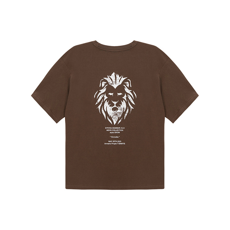 오버사이즈 티셔츠 - 네메아의 사자 - BROWN